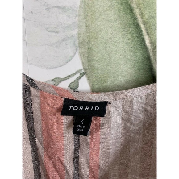 Torrid Size 4 4X Multi Striped Button Front Cami Top - Picture 6 of 7